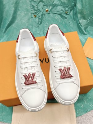 Louis Vuitton AAAA Skateboard Shoes White Calfskin Cowhide Sheepskin Silk TPU