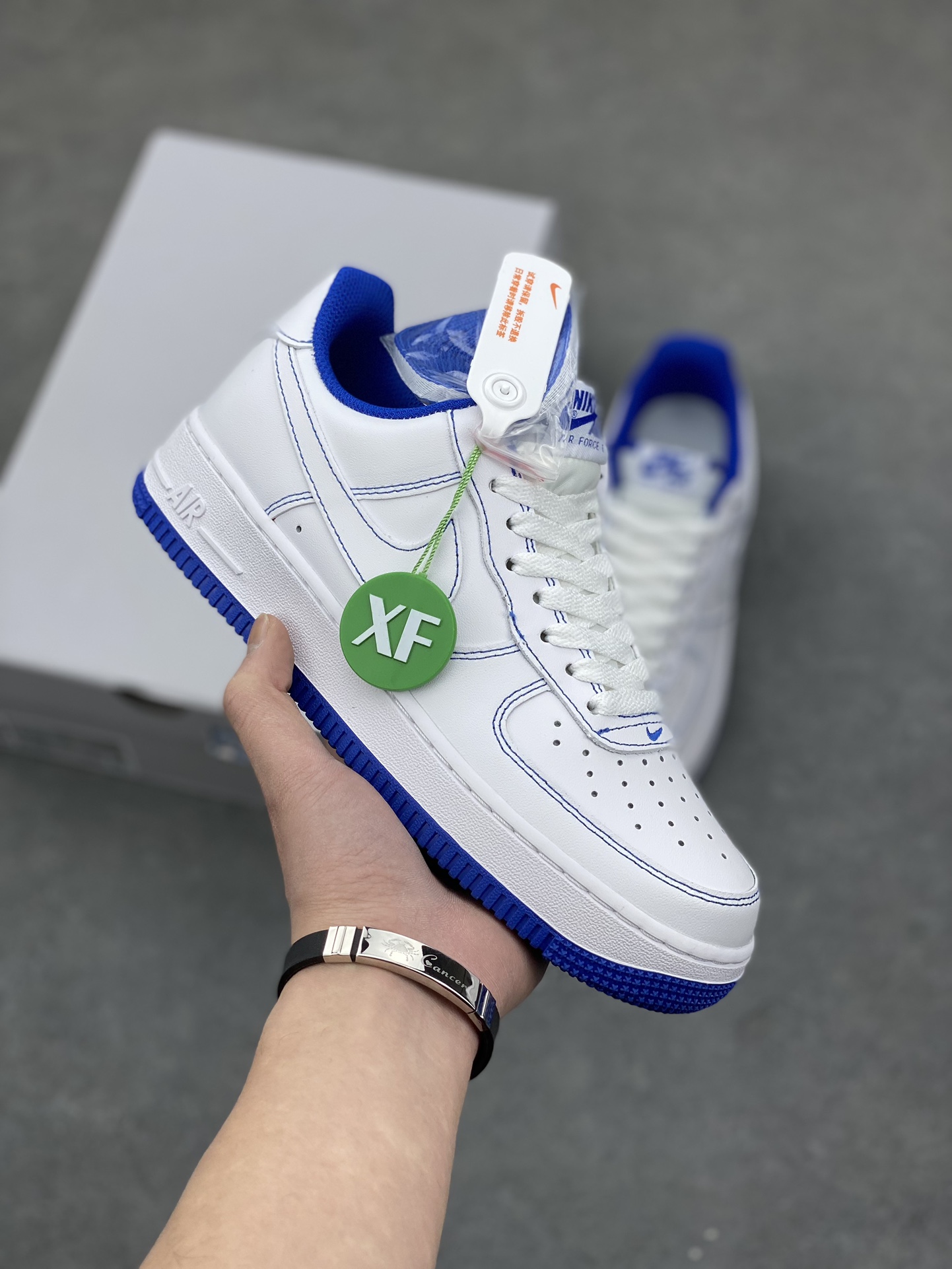 Nike Air Force 1 '07 White/Blue Stitching Sneakers - Classic Style & Comfort 2 i1677354291 2187 0