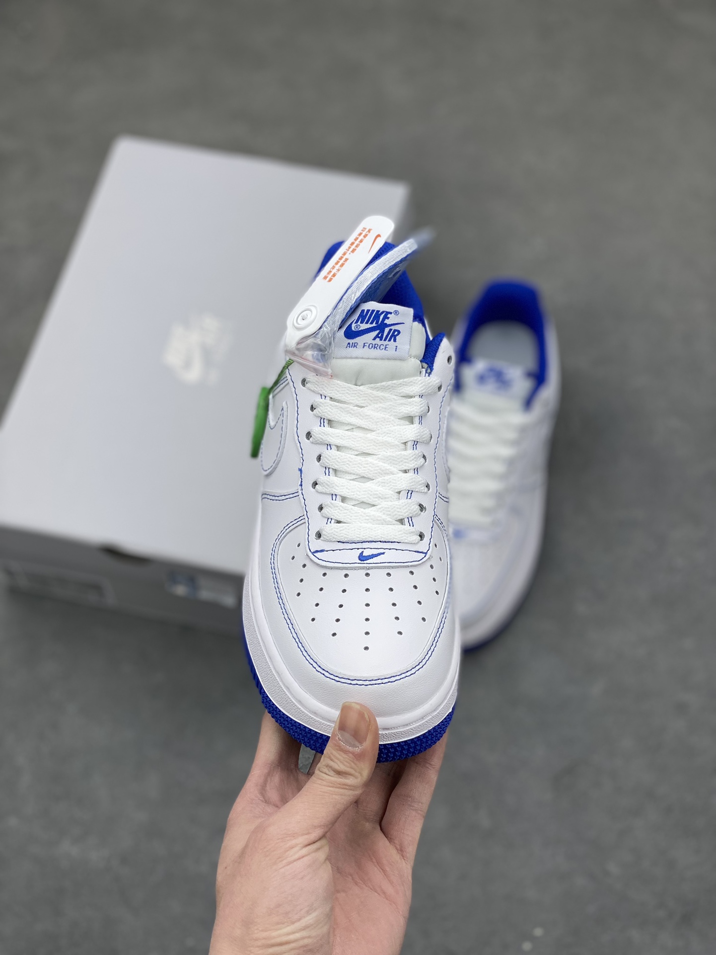 Nike Air Force 1 '07 White/Blue Stitching Sneakers - Classic Style & Comfort 3 i1677354291 2835 1