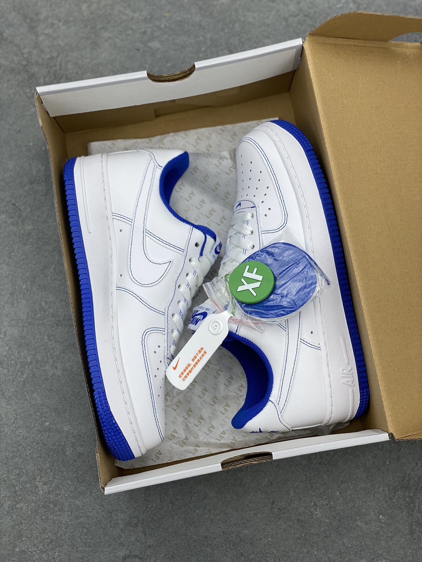 Nike Air Force 1 '07 White/Blue Stitching Sneakers - Classic Style & Comfort 10 i1677354291 4613 8