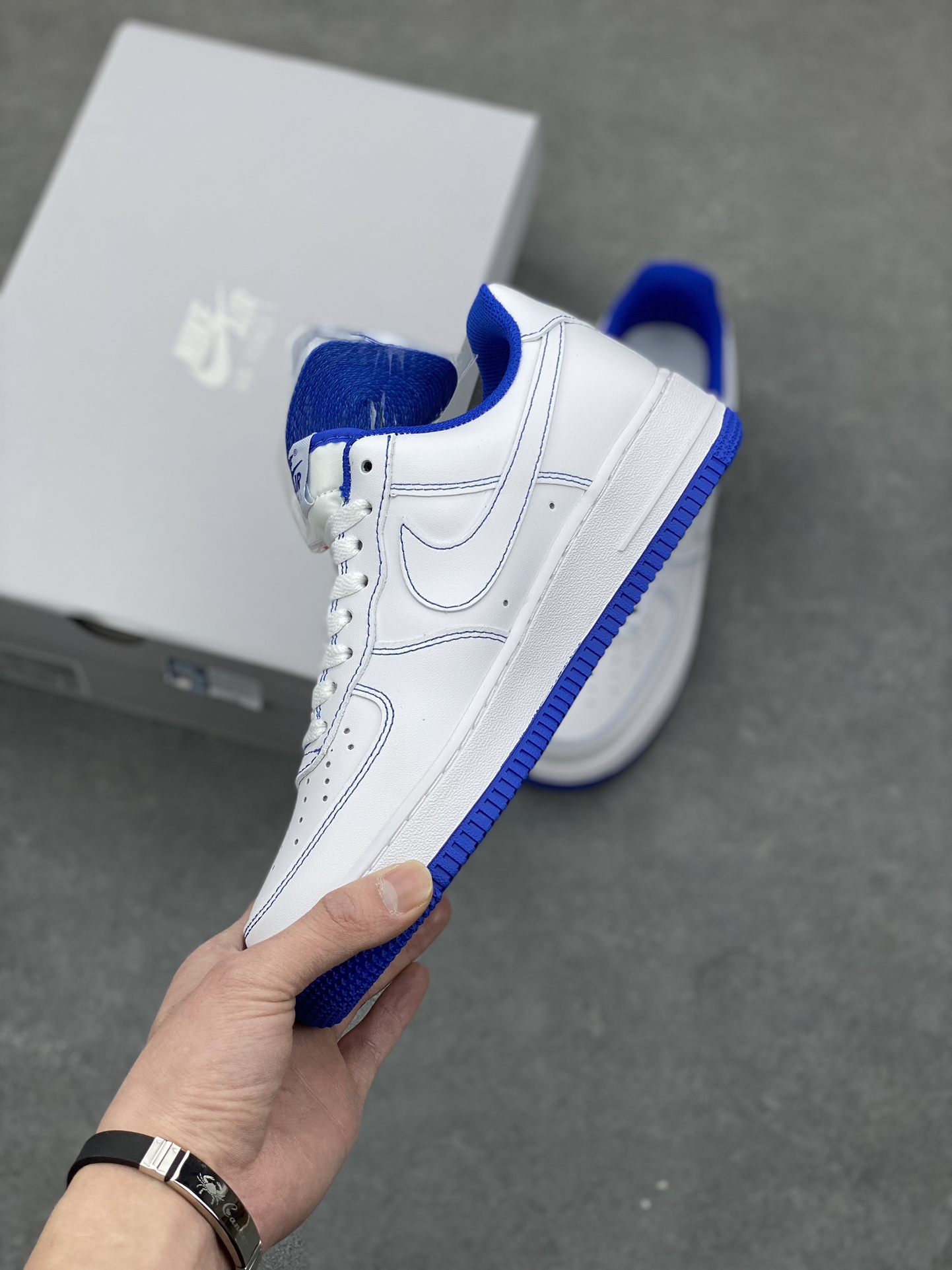 Nike Air Force 1 '07 White/Blue Stitching Sneakers - Classic Style & Comfort 4 i1677354291 7965 2
