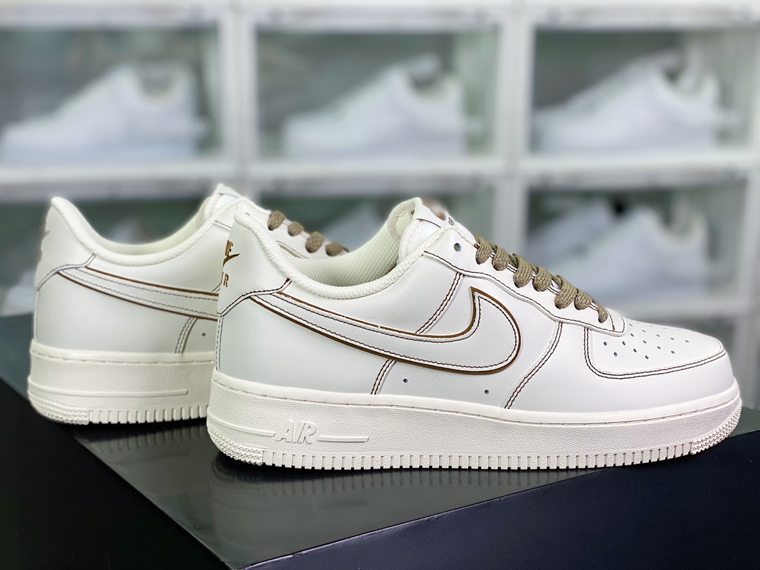 Air Force 1'07 Low ”Milk White/Brown” Air Force 1 sneakers ”leather off-white light brown stitching” 315122-808