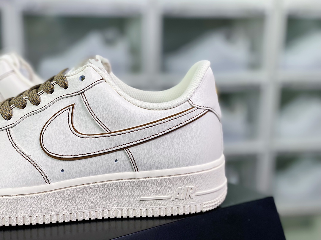 Air Force 1'07 Low ”Milk White/Brown” Air Force 1 sneakers ”leather off-white light brown stitching” 315122-808