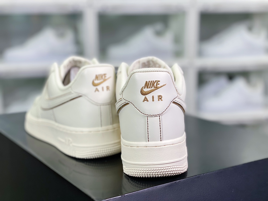 Air Force 1'07 Low ”Milk White/Brown” Air Force 1 sneakers ”leather off-white light brown stitching” 315122-808