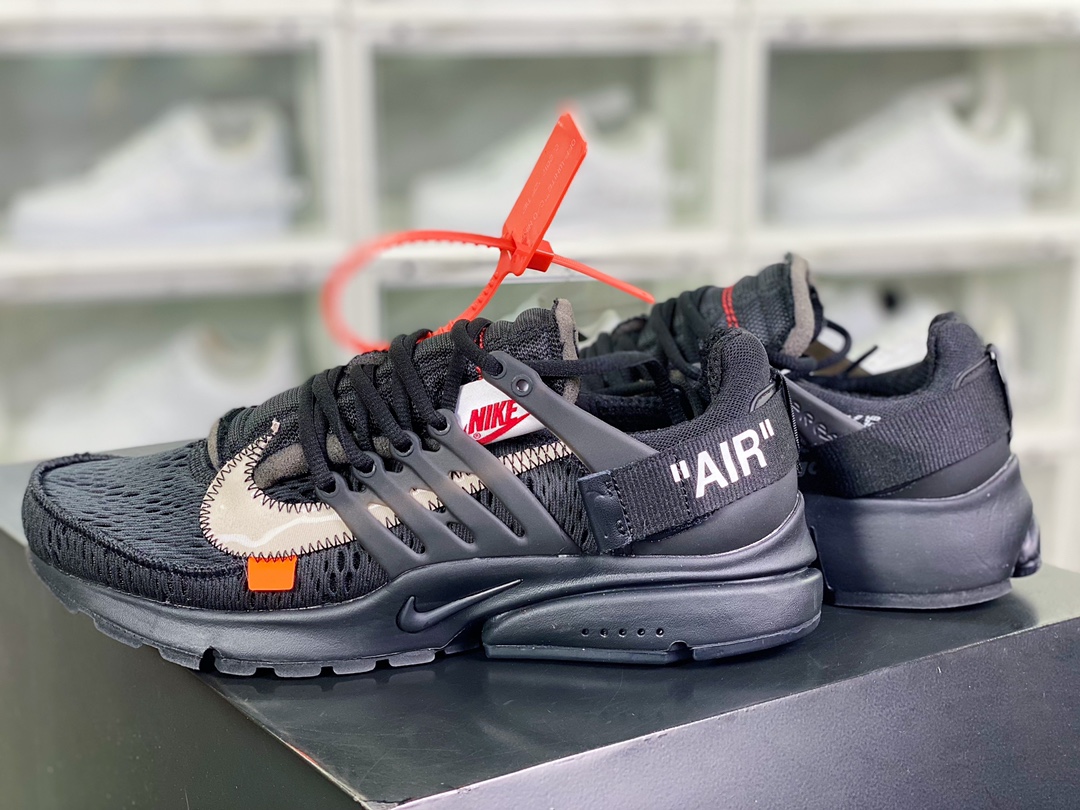 340 Off-White x 【Nike】 Air Presto”Opposites Black ”2.0一代慢跑鞋“OW黑白橘”AA3830-002