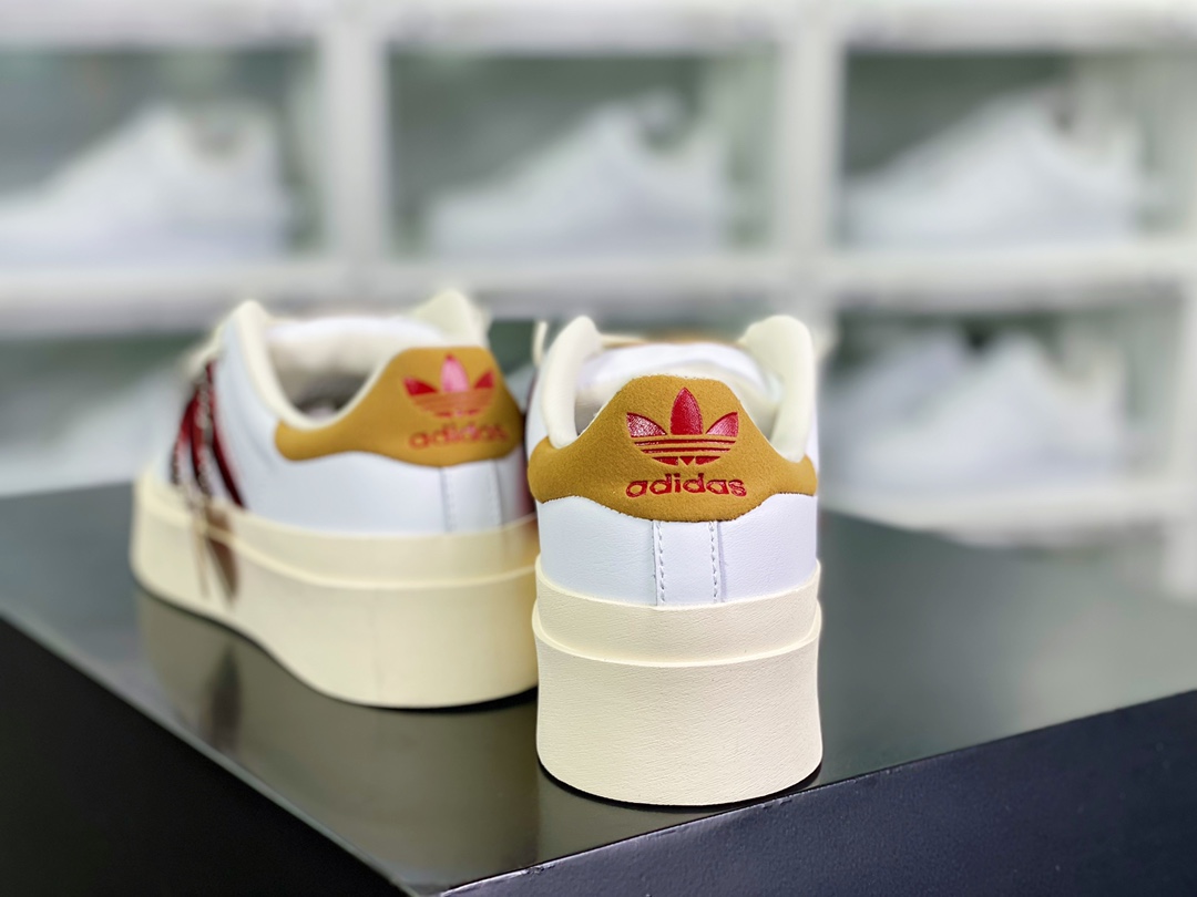 Superstar Bonega W Low improved shell toe thick-soled series low-top sneakers ”White Brown Wine Red Valentine's Day” GY6793