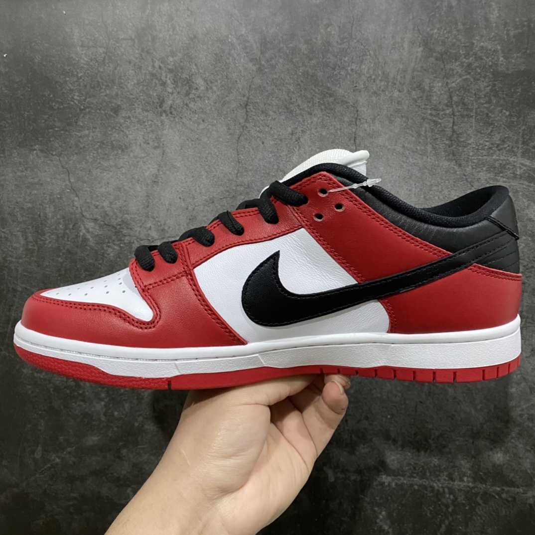 M pure original Nike SB Dunk Low Chicago black and white red BQ6817-600