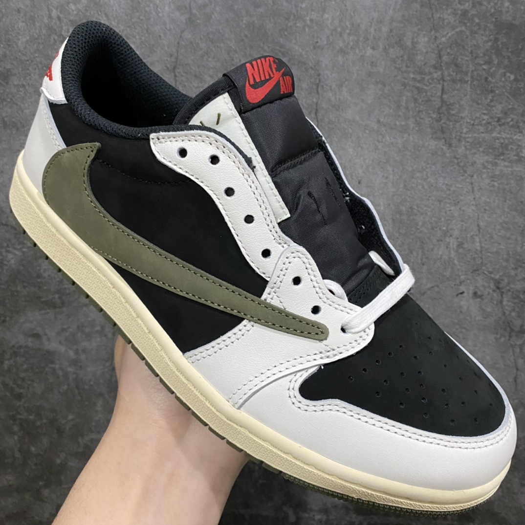 图片[3]-外贸大厂出品Air Jordan 1 x Travis Scott AJ1绿倒钩低帮5.0 货号：DZ4137-106n全鞋原厂皮 皮料质感卡色与原鞋一致n清洁度 鞋型 刺绣 都不错 正确打蜡鞋带n总体这款品质在第一梯队，这个工厂刚开始做倒钩系列，后续细节品质也会陆续改进更好 尺码：36-47.5-莆田鞋批发中心