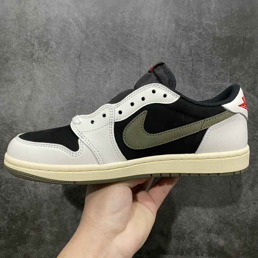 图片[2]-外贸大厂出品Air Jordan 1 x Travis Scott AJ1绿倒钩低帮5.0 货号：DZ4137-106n全鞋原厂皮 皮料质感卡色与原鞋一致n清洁度 鞋型 刺绣 都不错 正确打蜡鞋带n总体这款品质在第一梯队，这个工厂刚开始做倒钩系列，后续细节品质也会陆续改进更好 尺码：36-47.5-莆田鞋批发中心