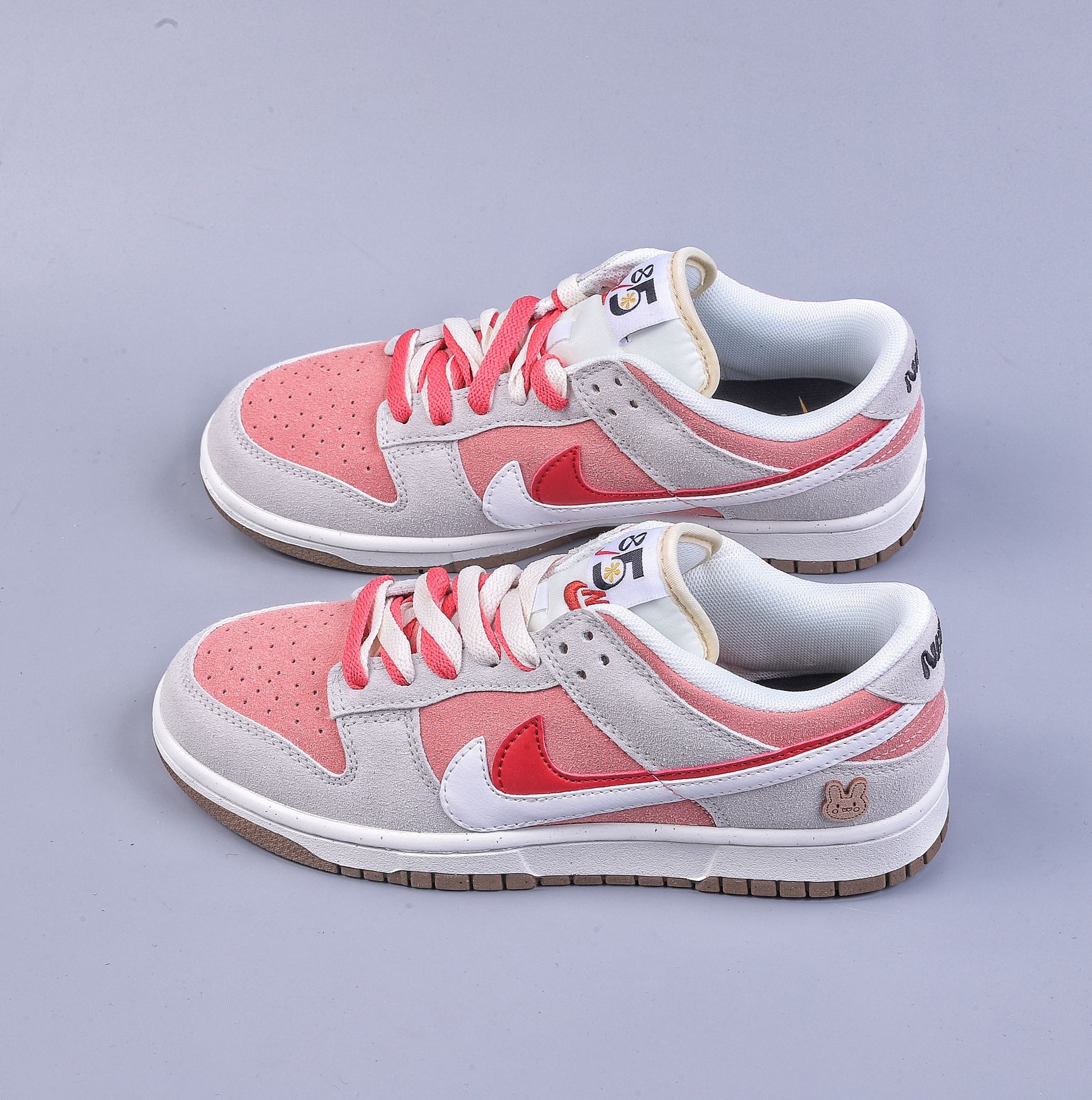 2023 Chinese Year of the Rabbit custom color matching, NK SB Dunk Low SE ”85 Double Swoosh/Grey/Pink/Rabbit” Dunk DO9457-117