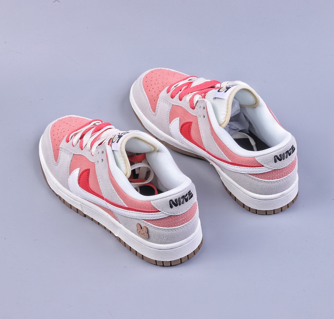 2023 Chinese Year of the Rabbit custom color matching, NK SB Dunk Low SE ”85 Double Swoosh/Grey/Pink/Rabbit” Dunk DO9457-117