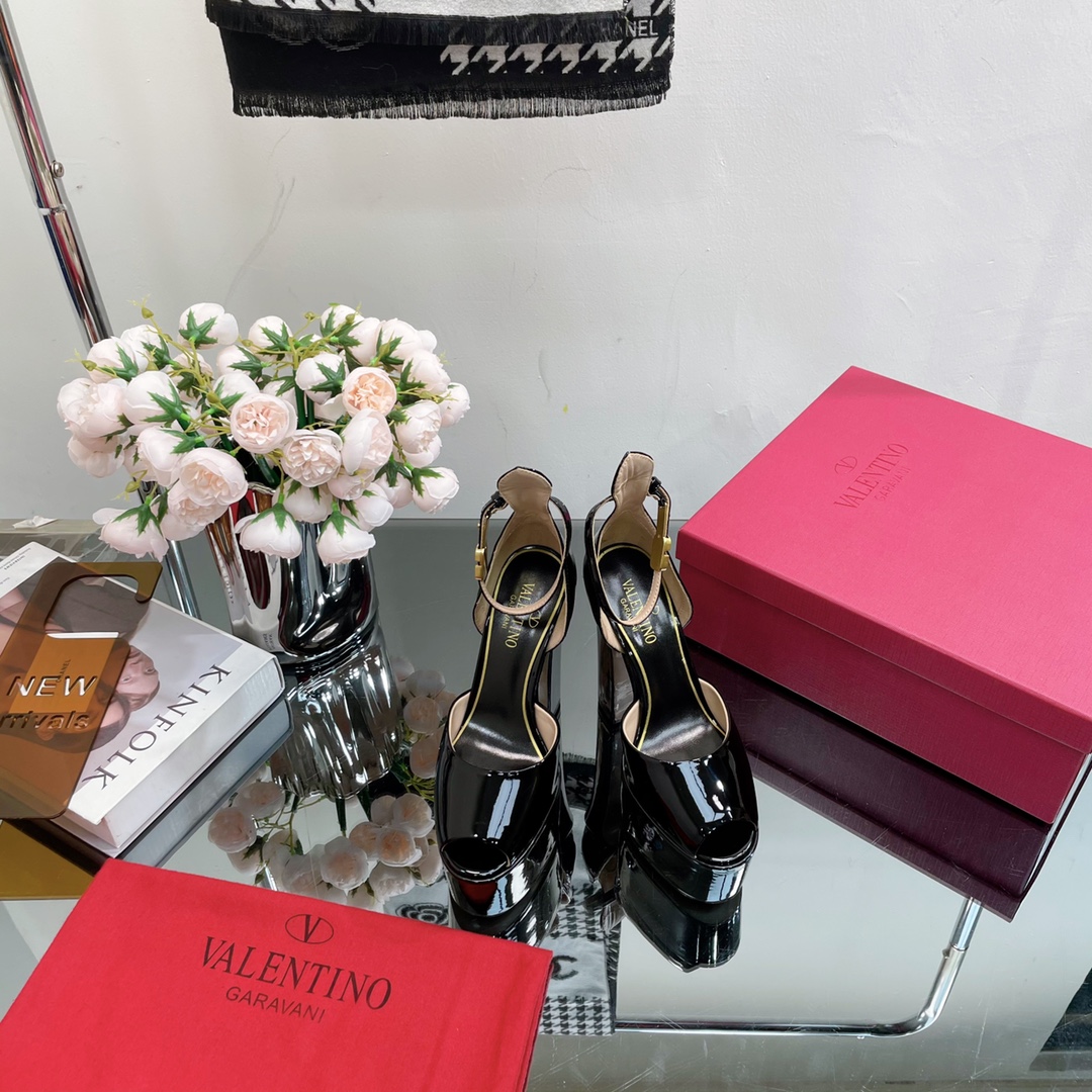 Valentino Shoes High Heel Pumps Replica US
 Genuine Leather Patent Sheepskin Fashion