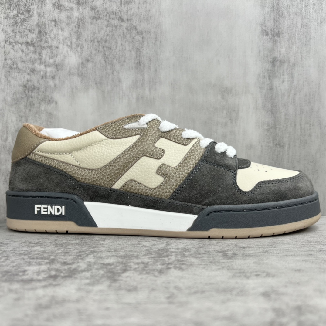 Fendi 新款上架 (莞产 ) Fendi 芬迪23ss 休闲鞋FENDI芬迪match最新 运动鞋 设计师Kim Jones打造的首款运动鞋fendi match 和LV驴牌的Trainer篮球运动鞋 鞋型差不多 添加了FF 的设计 鞋面采用麂皮和皮革拼接组合 侧面凸起的双F logo内里采用毛巾绒里 / 男款39-45
