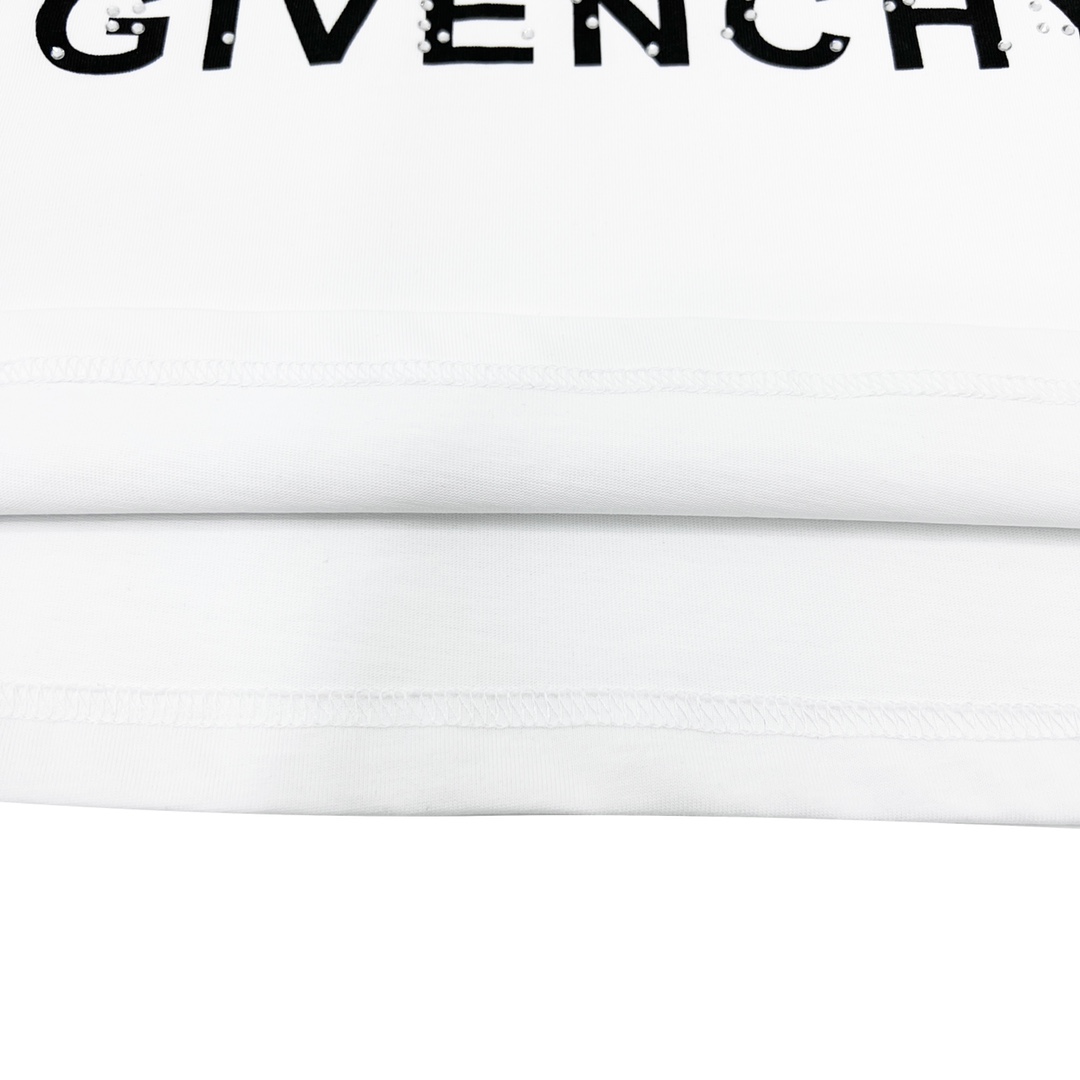 Givenchy/纪梵希23ss 大G烫钻大Logo标识短袖T恤