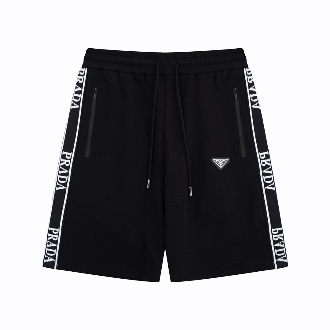 Prada Vêtements Shorts Noir Imprimé Unisexe Peu importe