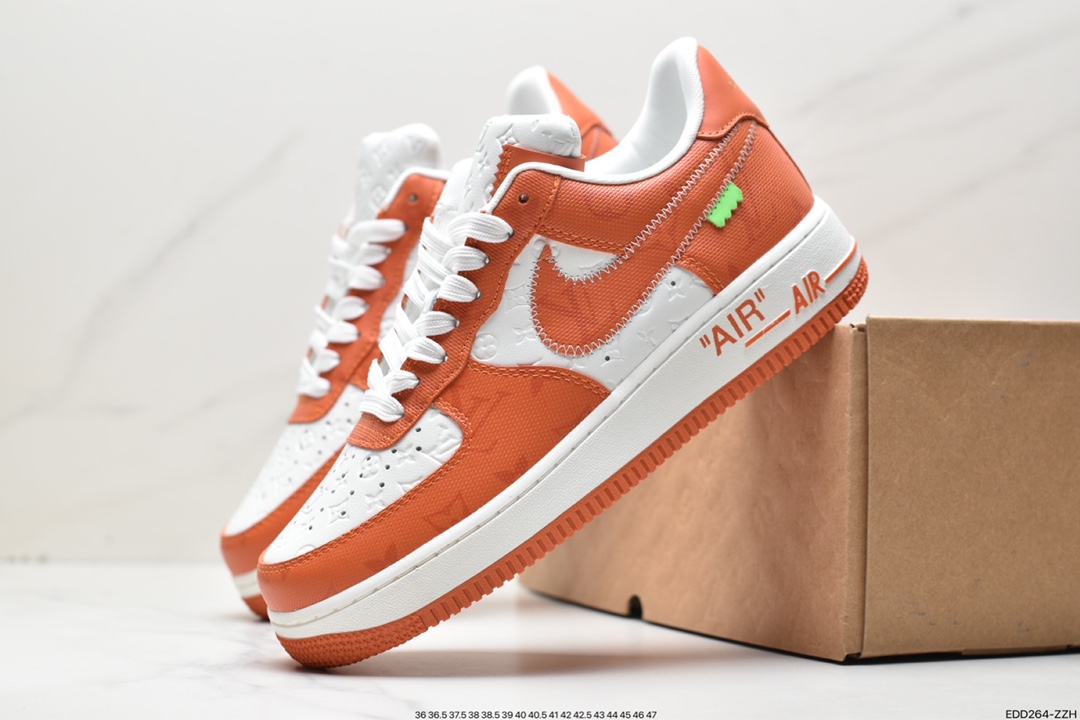 350 LV x Air Force 1 Low 联名白橙印花 MS0232