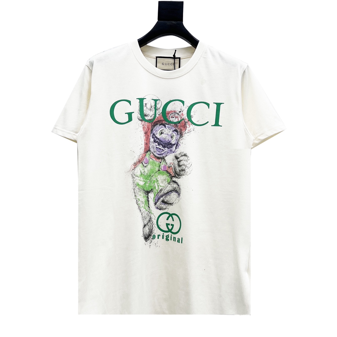 GUCCI/古驰 马里奥印花情侣款短袖TEE 夏装短袖最新限定款