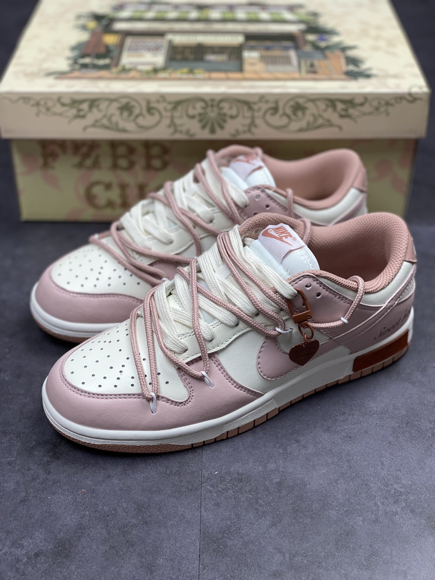 280 Nike SB Dunk Low 复古甜心 玫瑰粉 解构抽绳鞋带 DD1503-118