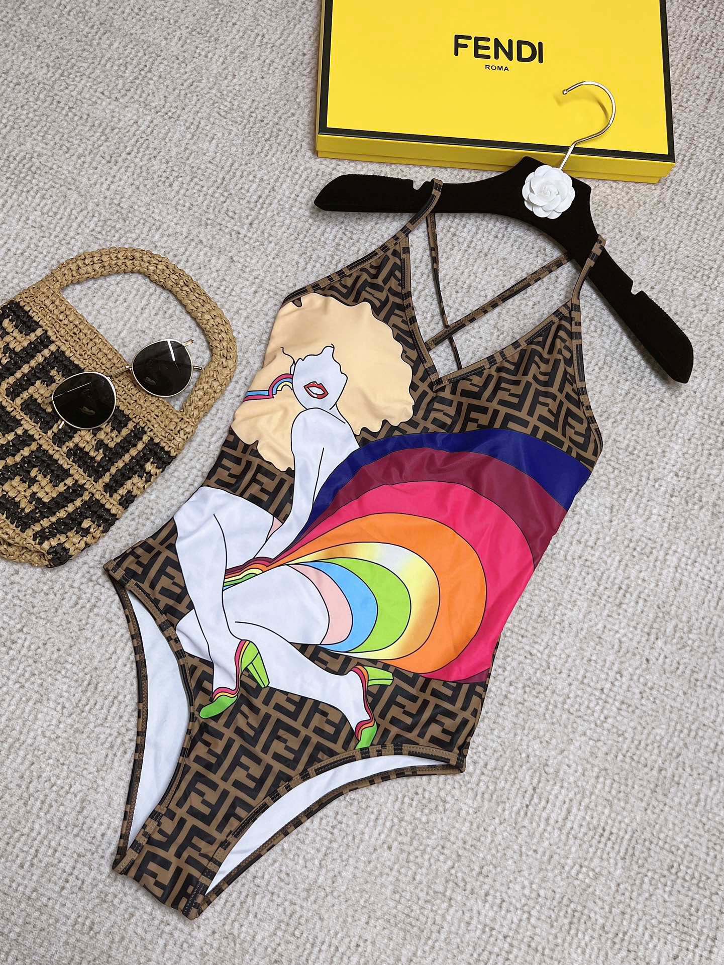 Fendi Clothing Swimwear & Beachwear White Girl Women Spring/Summer Collection Fashion