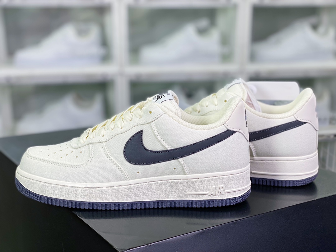 Air Force 1'07 Low QS ”Sail/Dark Grey” Air Force 1 classic low-cut sneakers ”Canvas off-white dark gray hook” DG2296-007