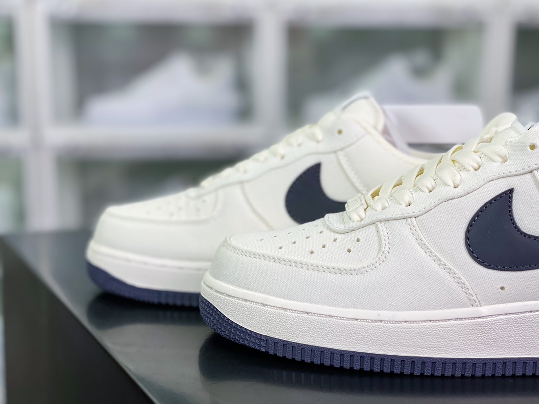 Air Force 1'07 Low QS ”Sail/Dark Grey” Air Force 1 classic low-cut sneakers ”Canvas off-white dark gray hook” DG2296-007