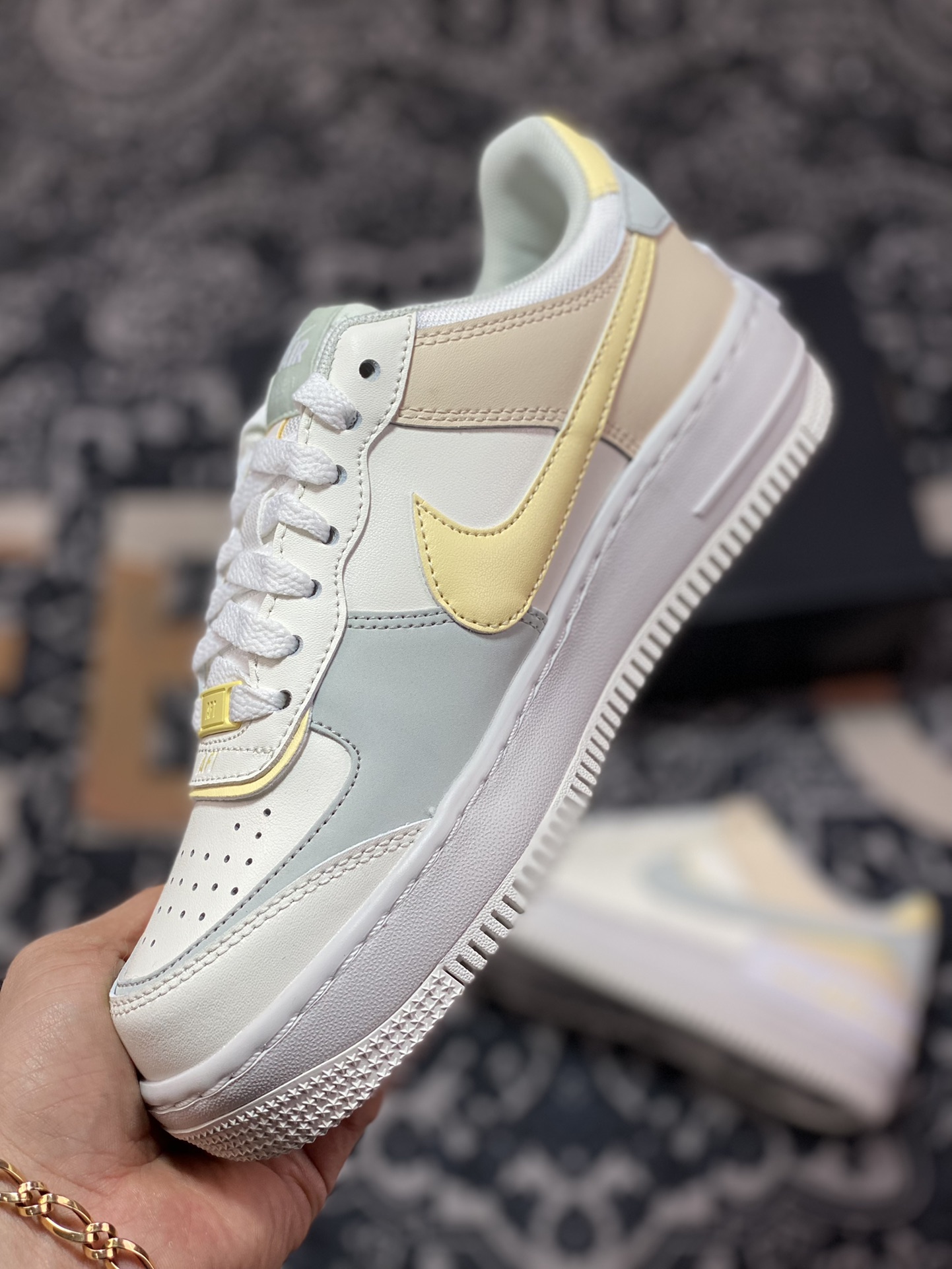 Nike WMNS Air Force 1 Shadow”Citron Tint”空军一号板鞋“米白柠檬黄”DR7883-101