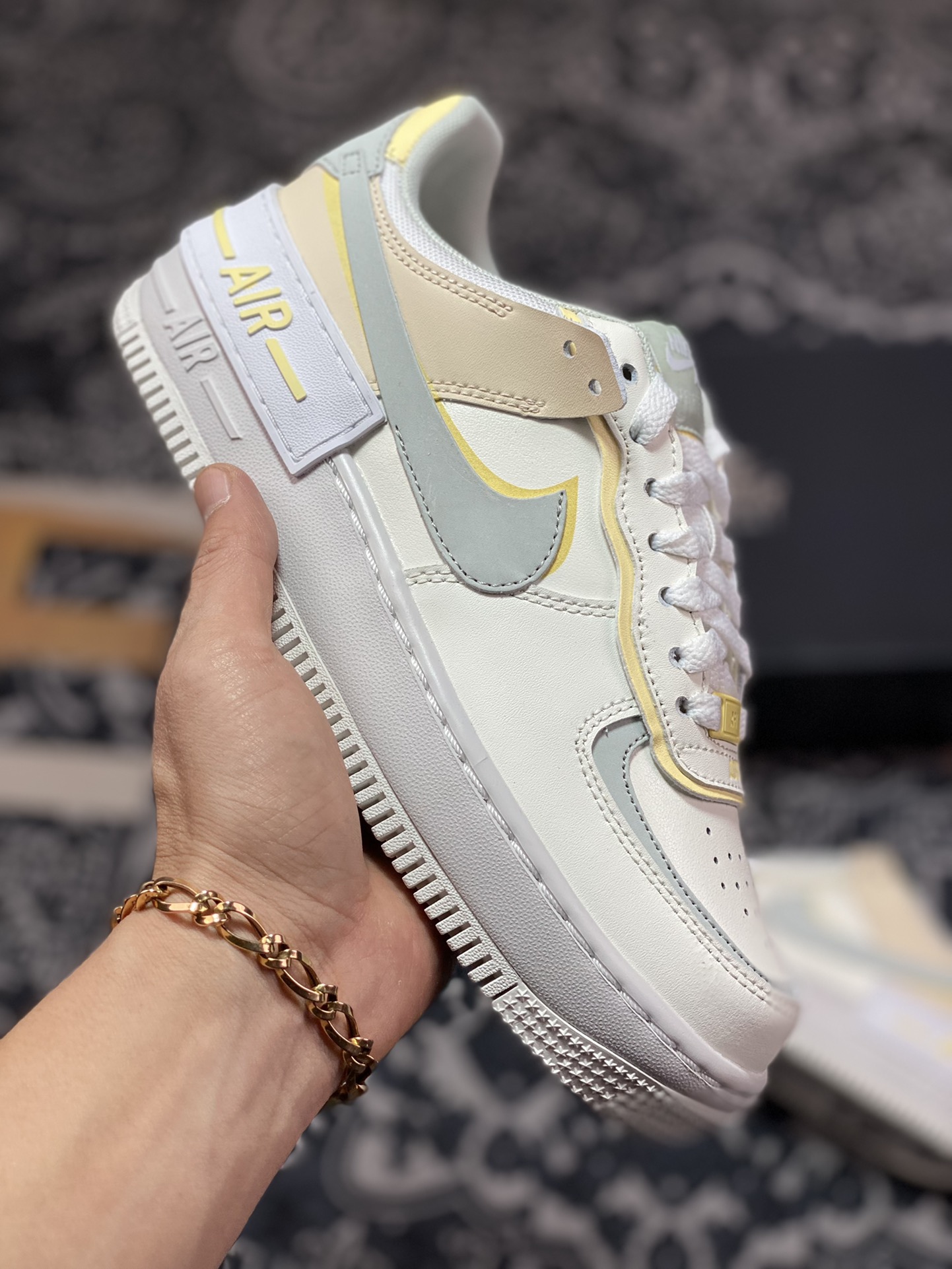 Nike WMNS Air Force 1 Shadow”Citron Tint”空军一号板鞋“米白柠檬黄”DR7883-101