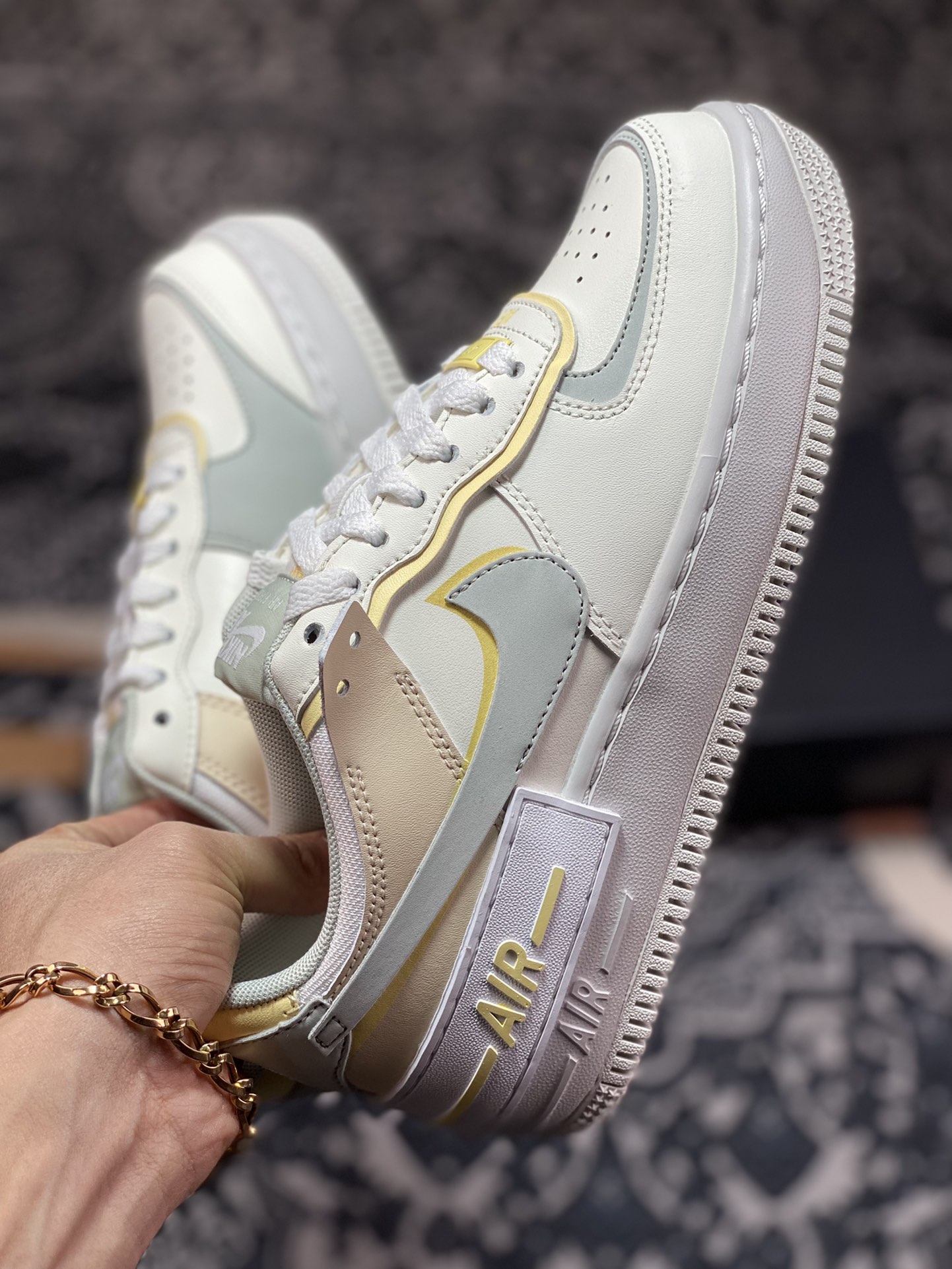 Nike WMNS Air Force 1 Shadow”Citron Tint”空军一号板鞋“米白柠檬黄”DR7883-101