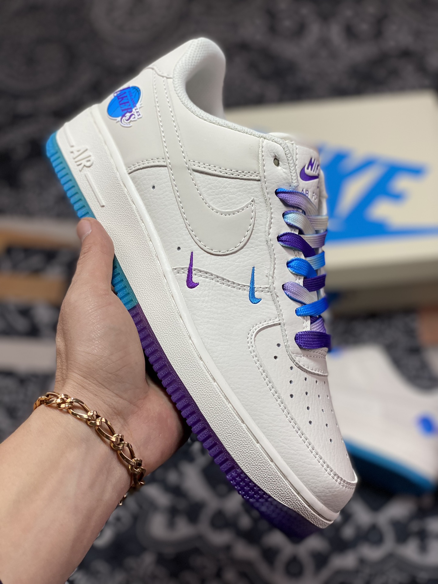 Nike Air Force 1’07 Low QS”Sail/Purple/Blue/Lakers”空军一号LA9696-023