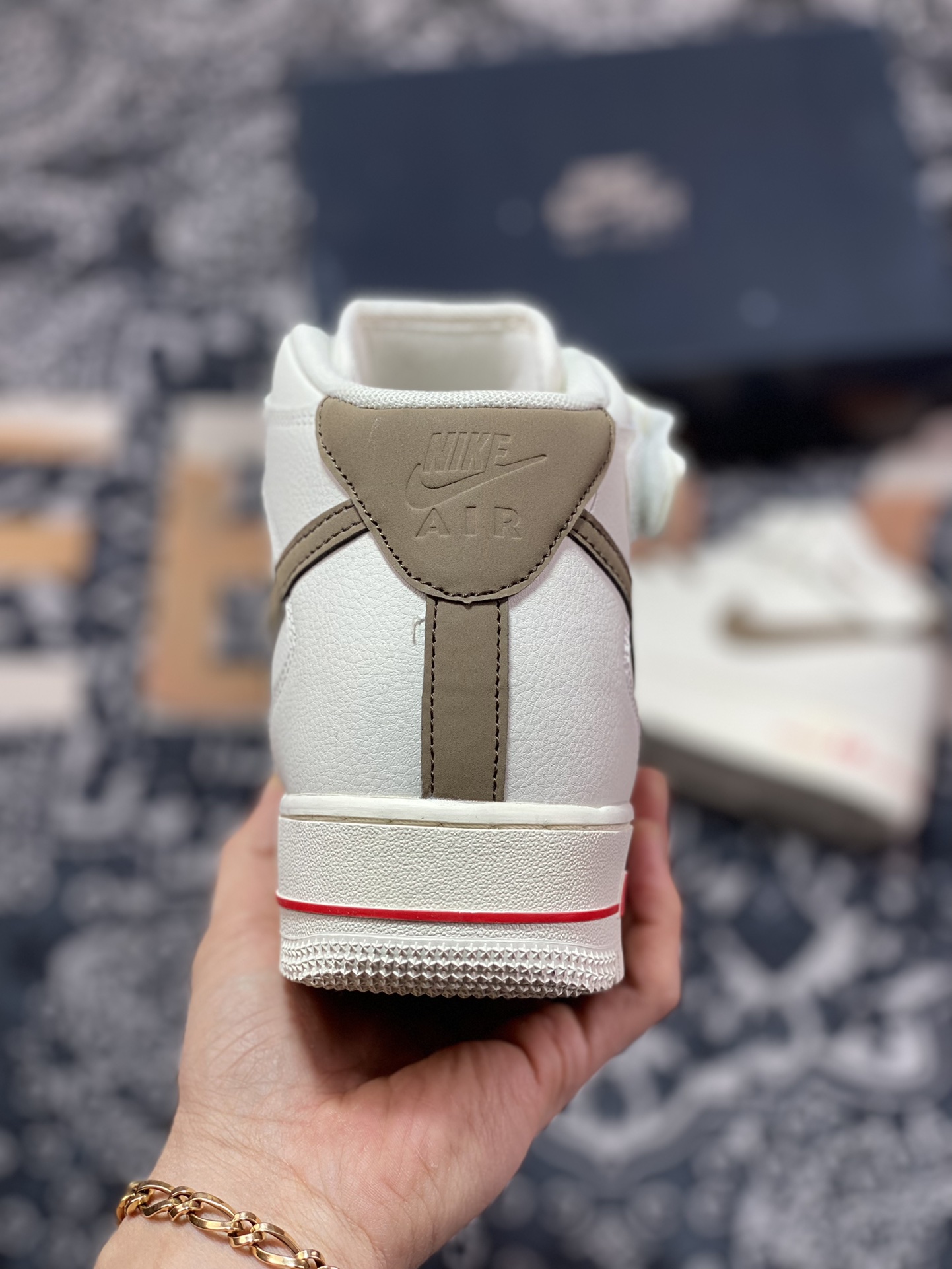 原装级别 Nike Air Force 1 HI YOHOOD 白棕 空军一号中帮休闲板鞋 808123-996