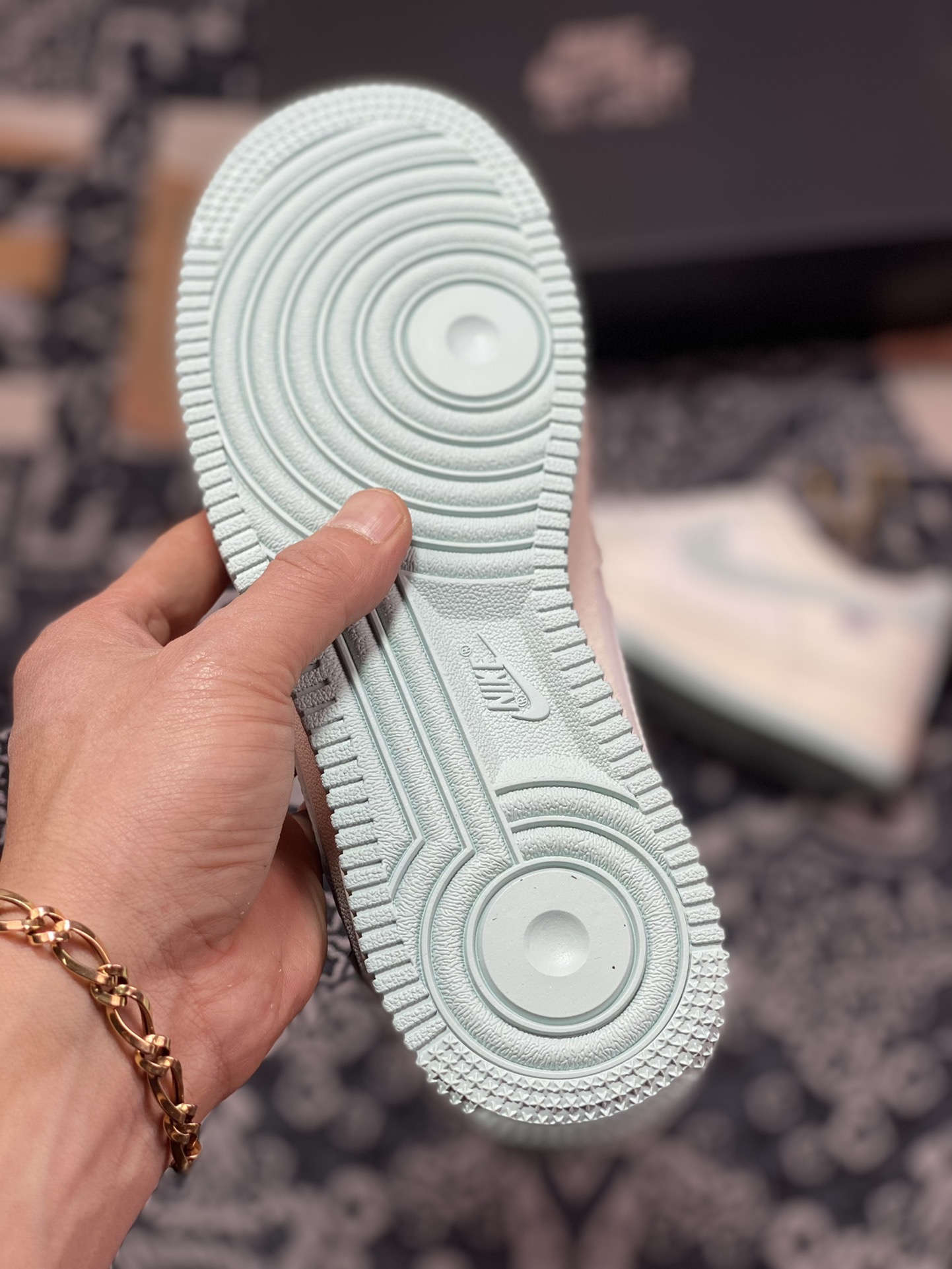 Nike Air Force 1 '07 Low QS”Sail White/Water Blue Mini Swoosh”空军一号板鞋“皮革米白水蓝小钩”FB1839-211