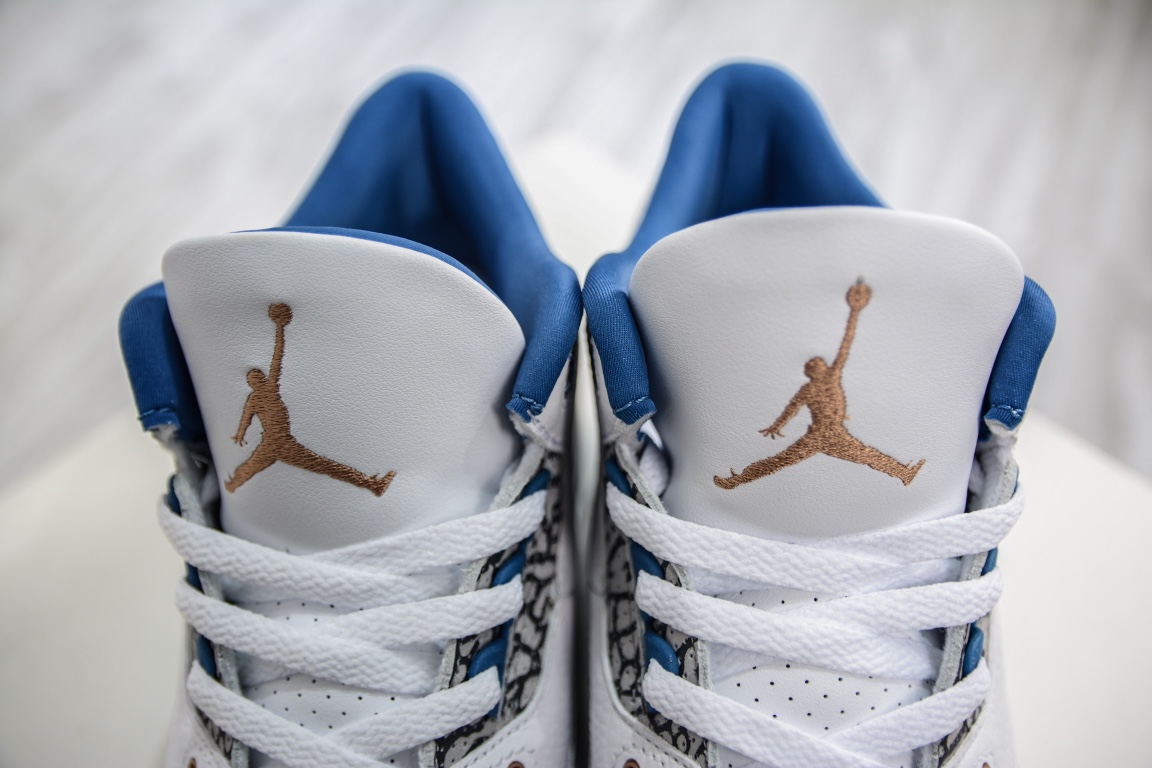 360 外贸Air Jordan 3 AJ3 白蓝色爆裂纹 CT8532-148