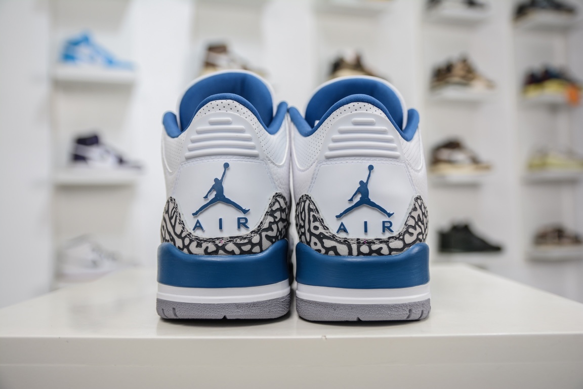 360 外贸Air Jordan 3 AJ3 白蓝色爆裂纹 CT8532-148