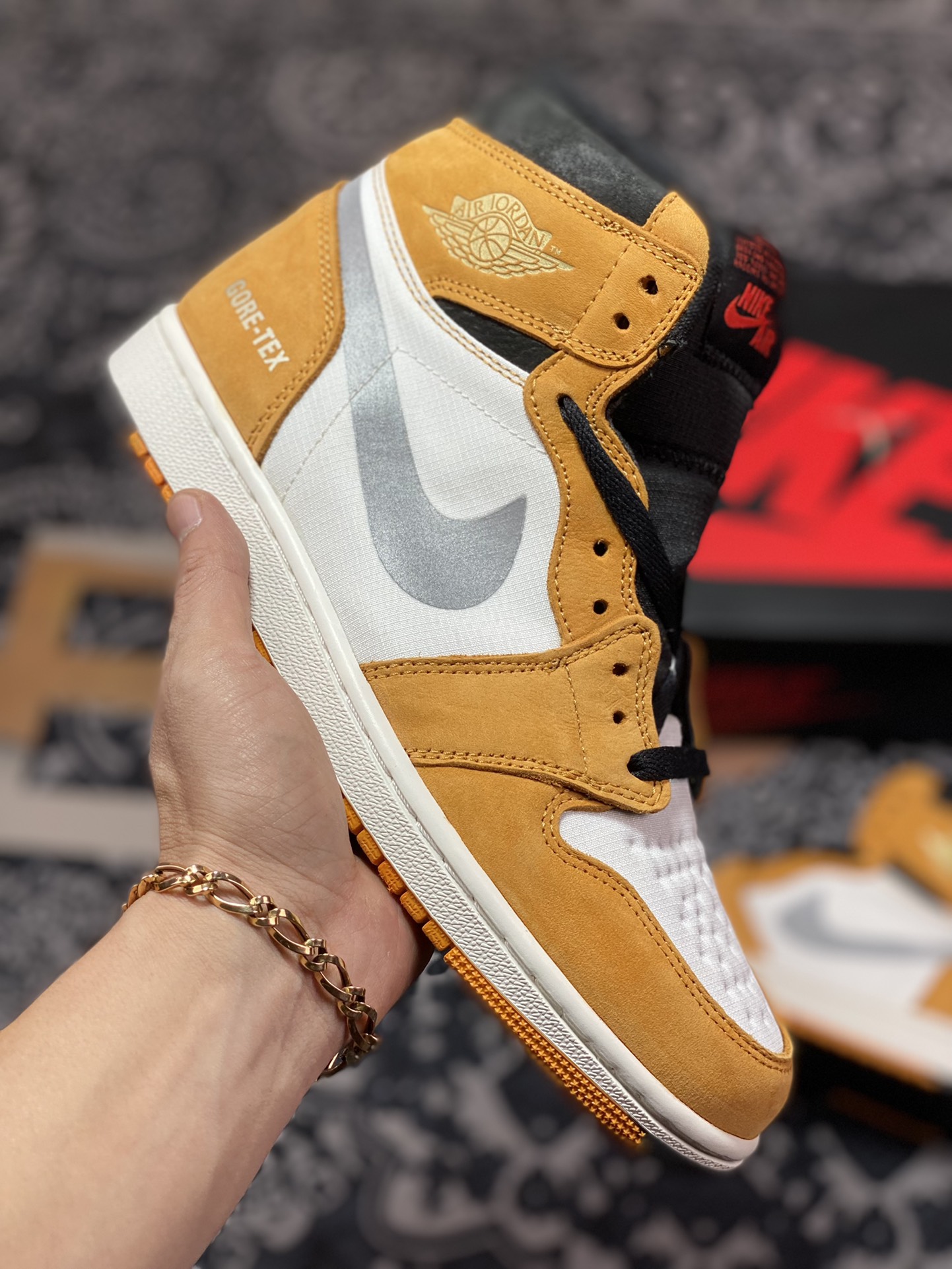 原厂级别 Air Jordan 1 3M反光 防水 黑白黄 DB2889-700