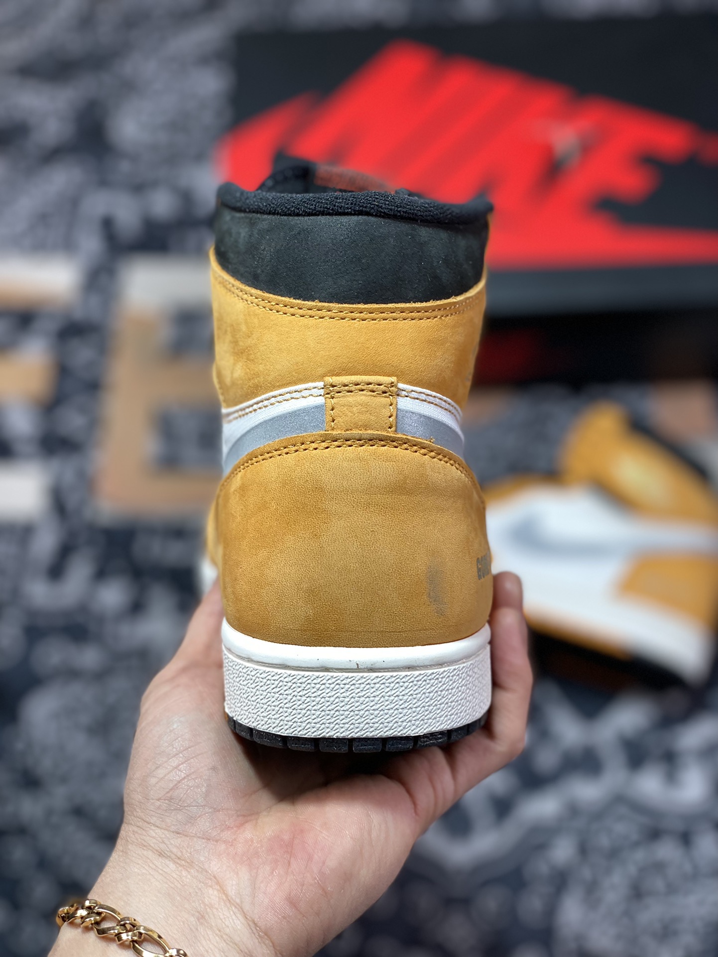 原厂级别 Air Jordan 1 3M反光 防水 黑白黄 DB2889-700