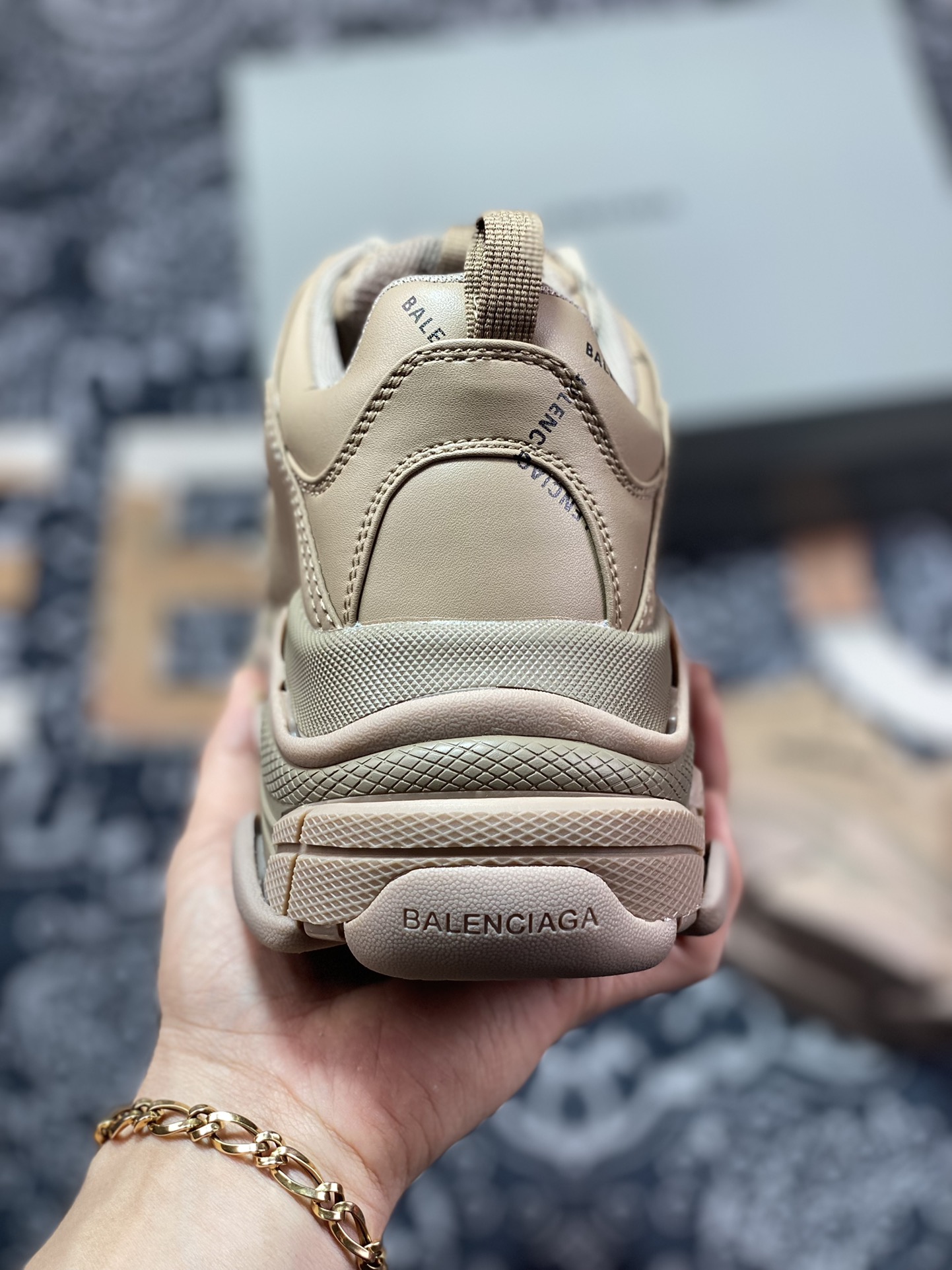 Balenciaga Triple S Clear Sole Sneaker ”Brown/Black LOGO” Fashion Retro 524039 W2FA1 9911