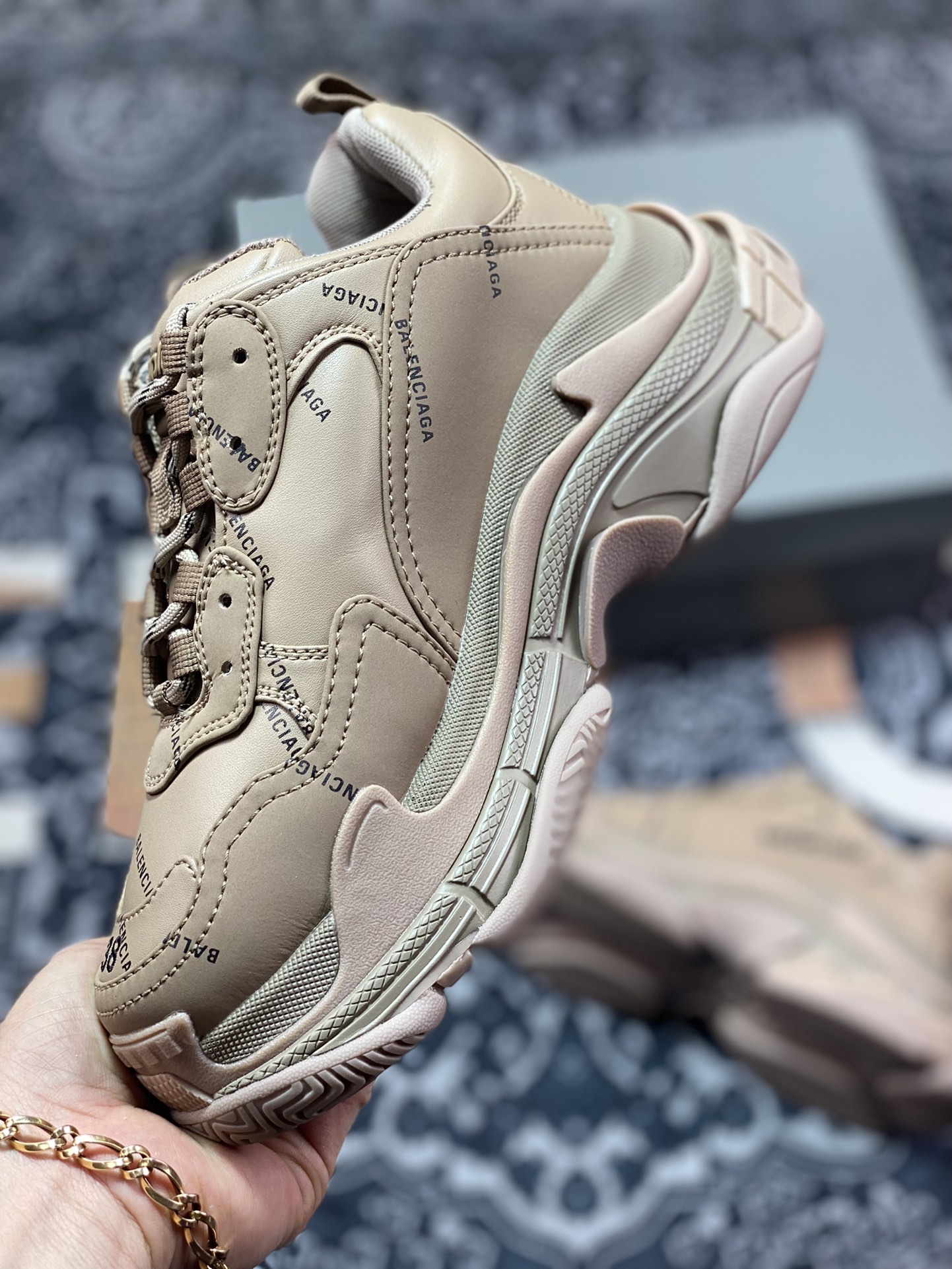 Balenciaga Triple S Clear Sole Sneaker ”Brown/Black LOGO” Fashion Retro 524039 W2FA1 9911