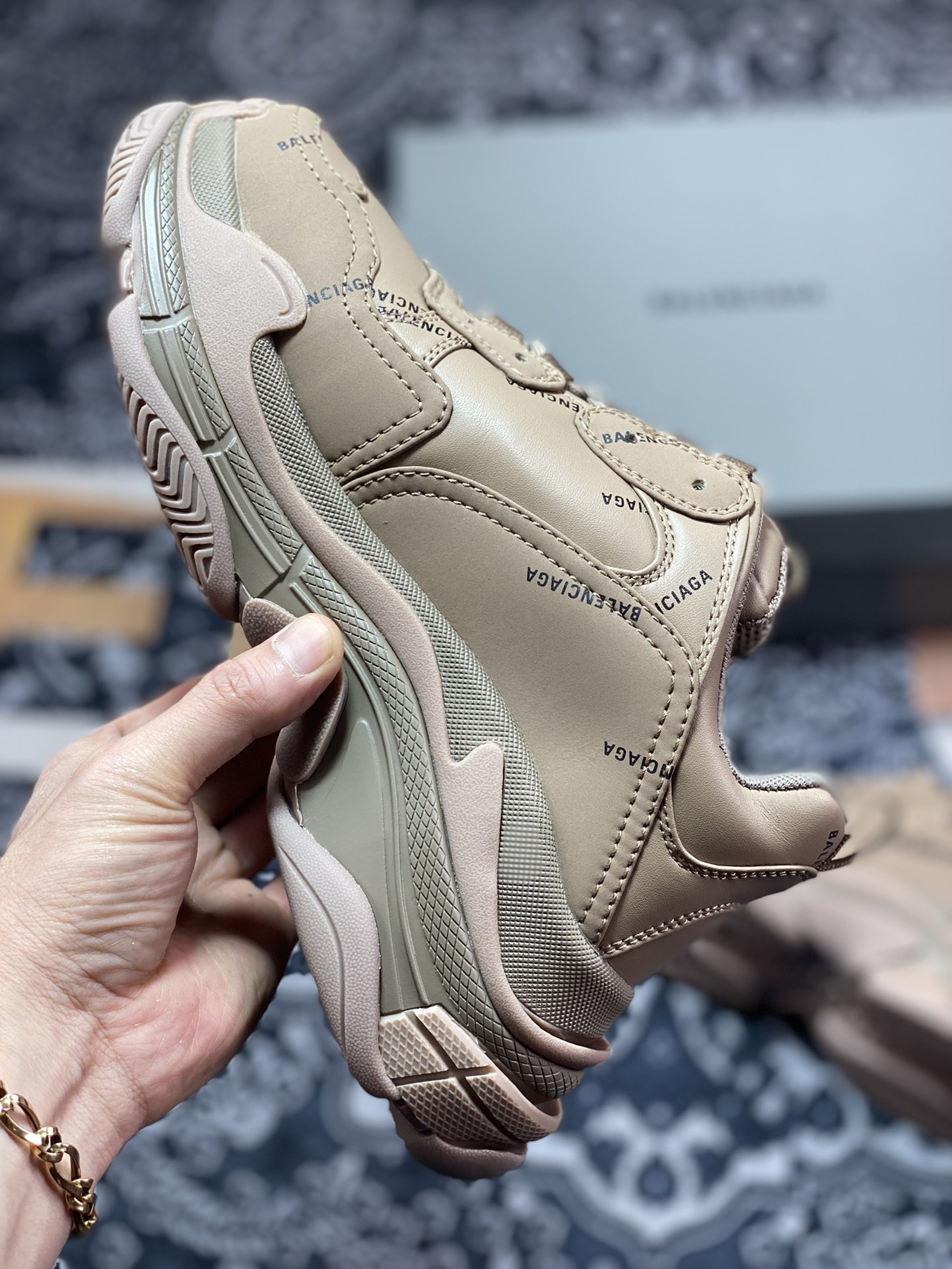 Balenciaga Triple S Clear Sole Sneaker ”Brown/Black LOGO” Fashion Retro 524039 W2FA1 9911