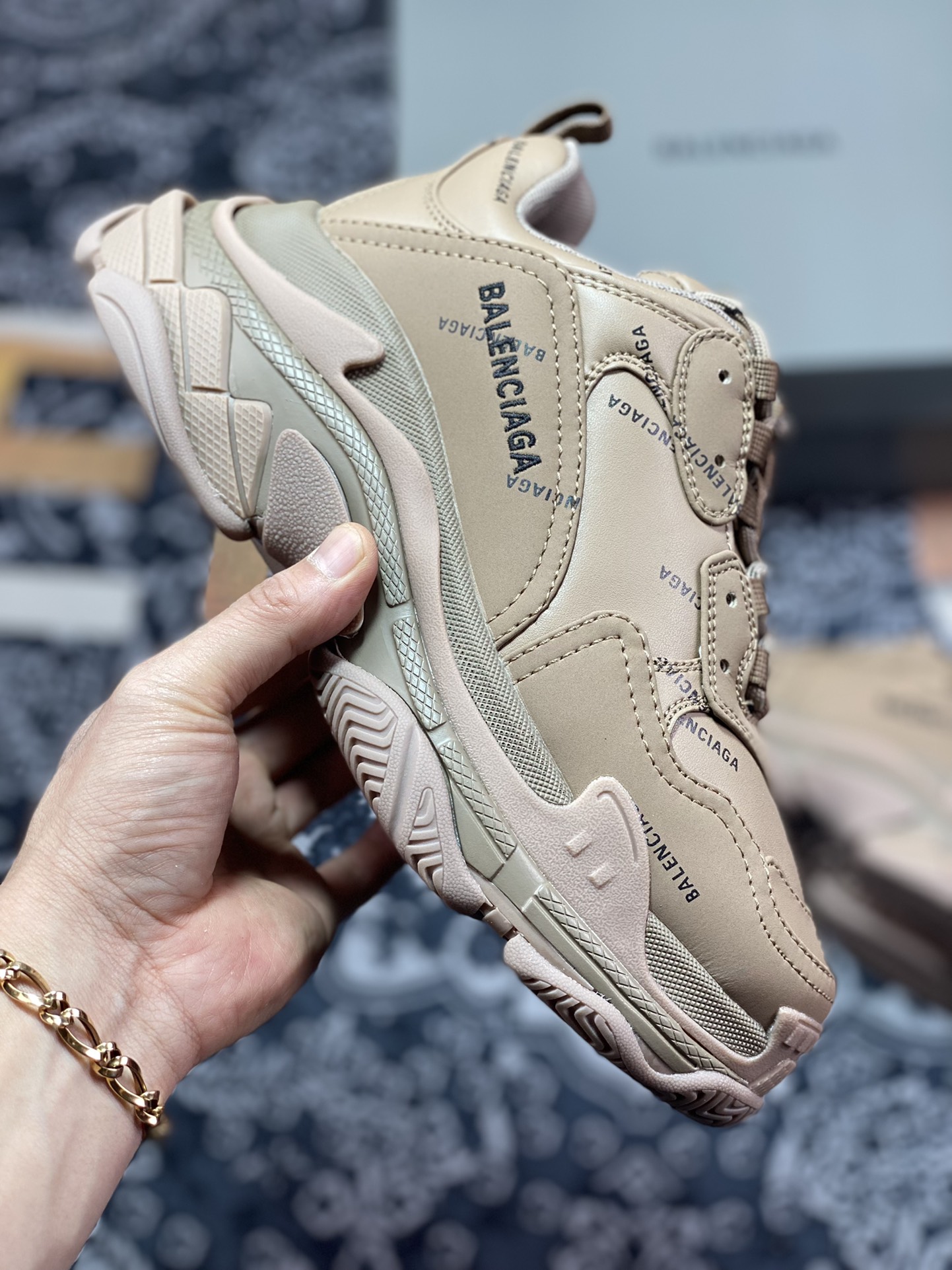 Balenciaga Triple S Clear Sole Sneaker ”Brown/Black LOGO” Fashion Retro 524039 W2FA1 9911