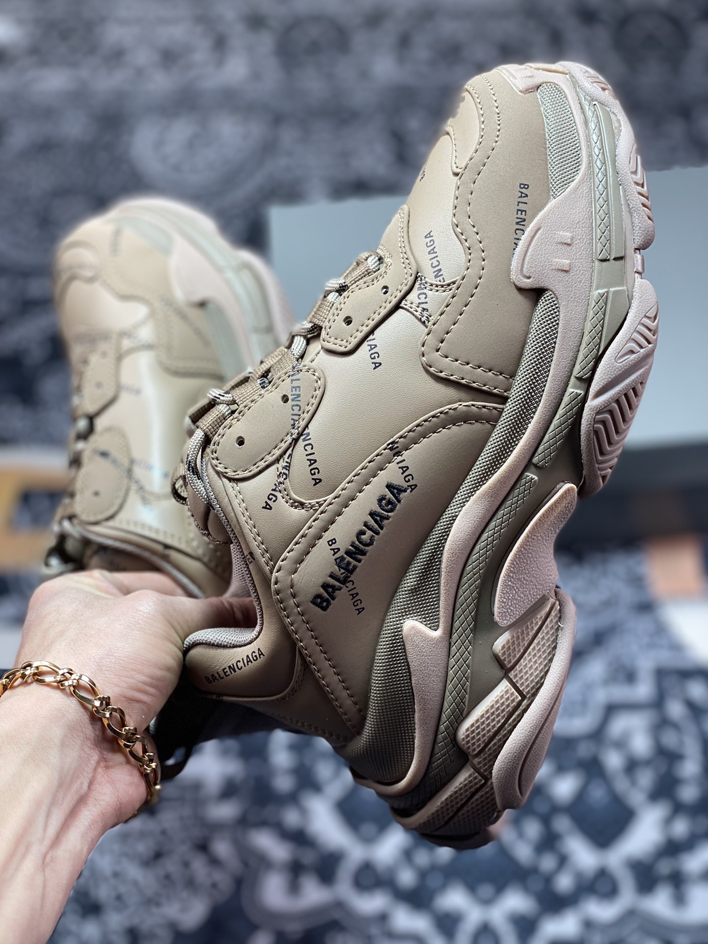 Balenciaga Triple S Clear Sole Sneaker ”Brown/Black LOGO” Fashion Retro 524039 W2FA1 9911