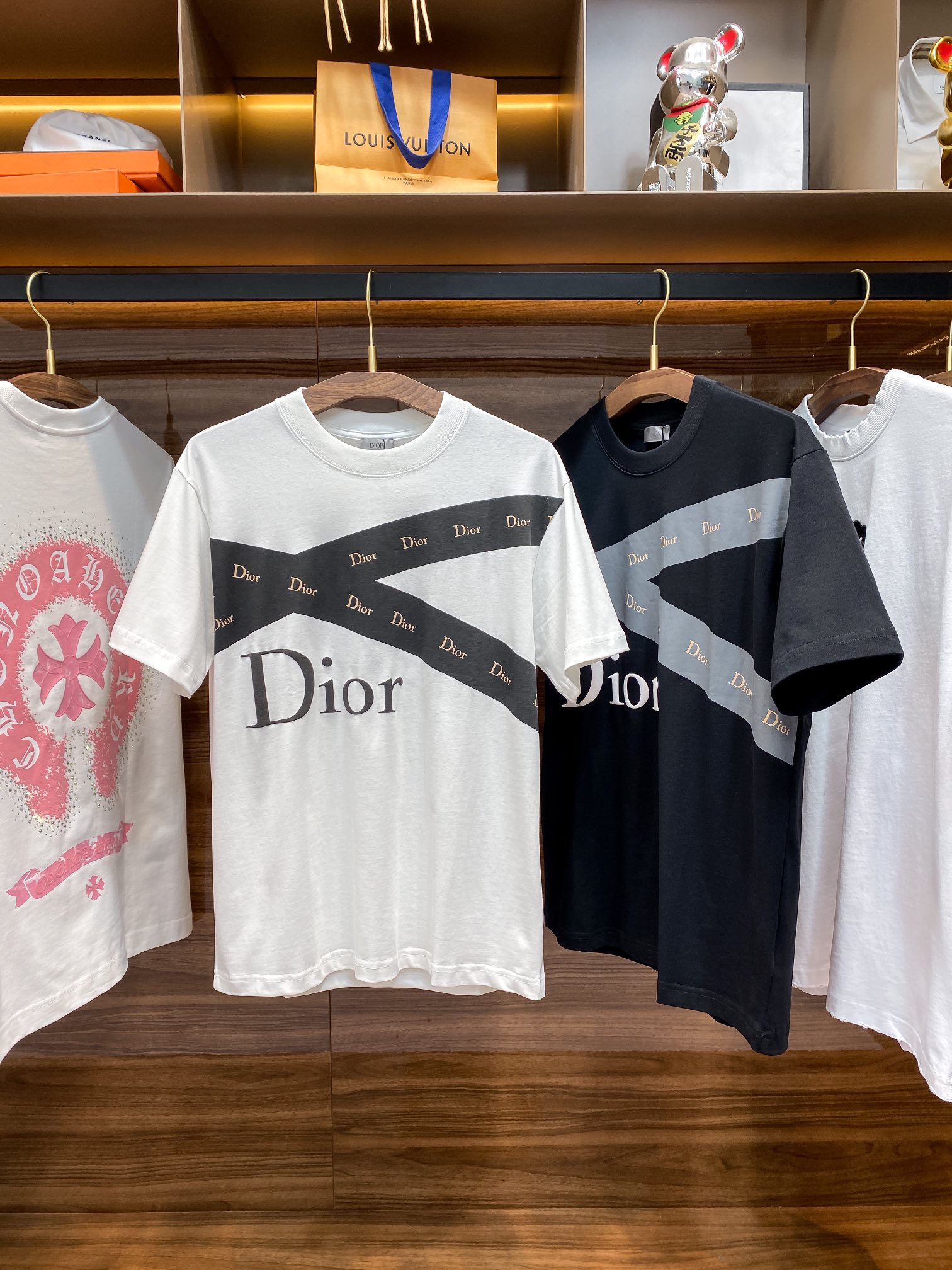 Dior AAA+
 Clothing T-Shirt Black White Printing Unisex Cotton Spring/Summer Collection Fashion Short Sleeve