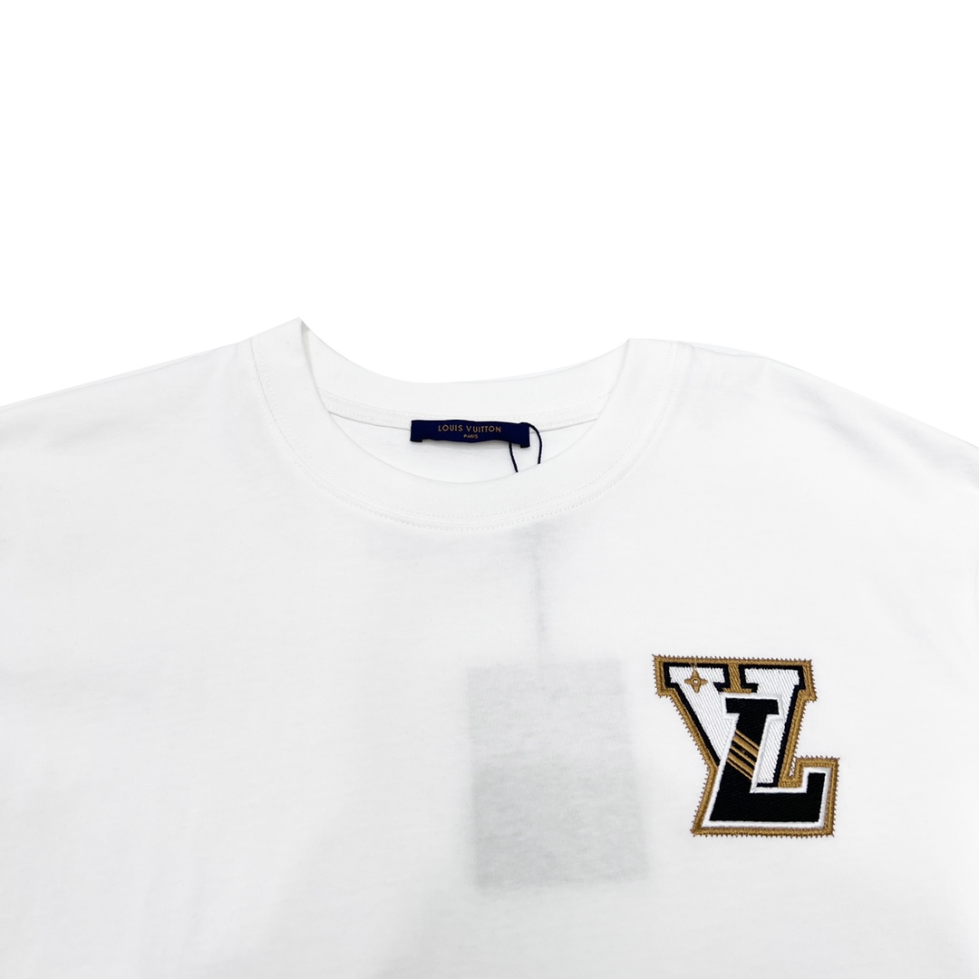 Louis Vuitton/路易威登 23ss 刺绣logo短袖 定制240克同缸染面料