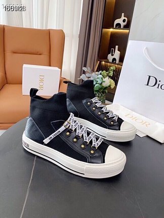 Dior Shoes Sneakers Black Grey Pink White Fabric Rubber Fashion High Tops