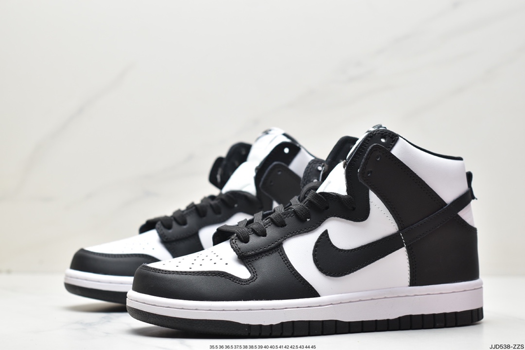 130 耐克Nike Wmns SB Dunk High”Panda”扣篮系列高帮板鞋“黑白熊猫黑标” DD1399-105