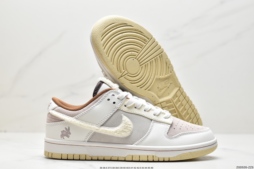 Nike SB Dunk Low ”Year of the Rabbit” dunk series low-top casual sports skateboard shoes ”Light Brown Beige White Spike Rabbit” FD4203-211