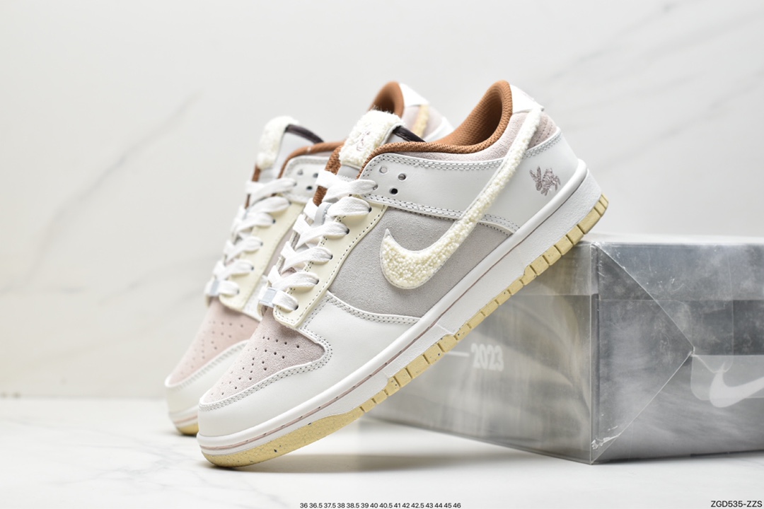 Nike SB Dunk Low ”Year of the Rabbit” dunk series low-top casual sports skateboard shoes ”Light Brown Beige White Spike Rabbit” FD4203-211