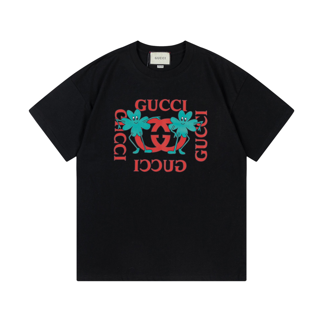 Gucci /古驰23ss 双环绿精灵印花短袖