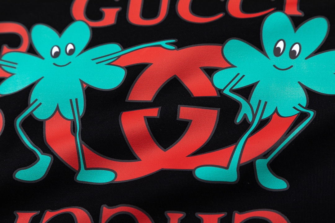 Gucci /古驰23ss 双环绿精灵印花短袖