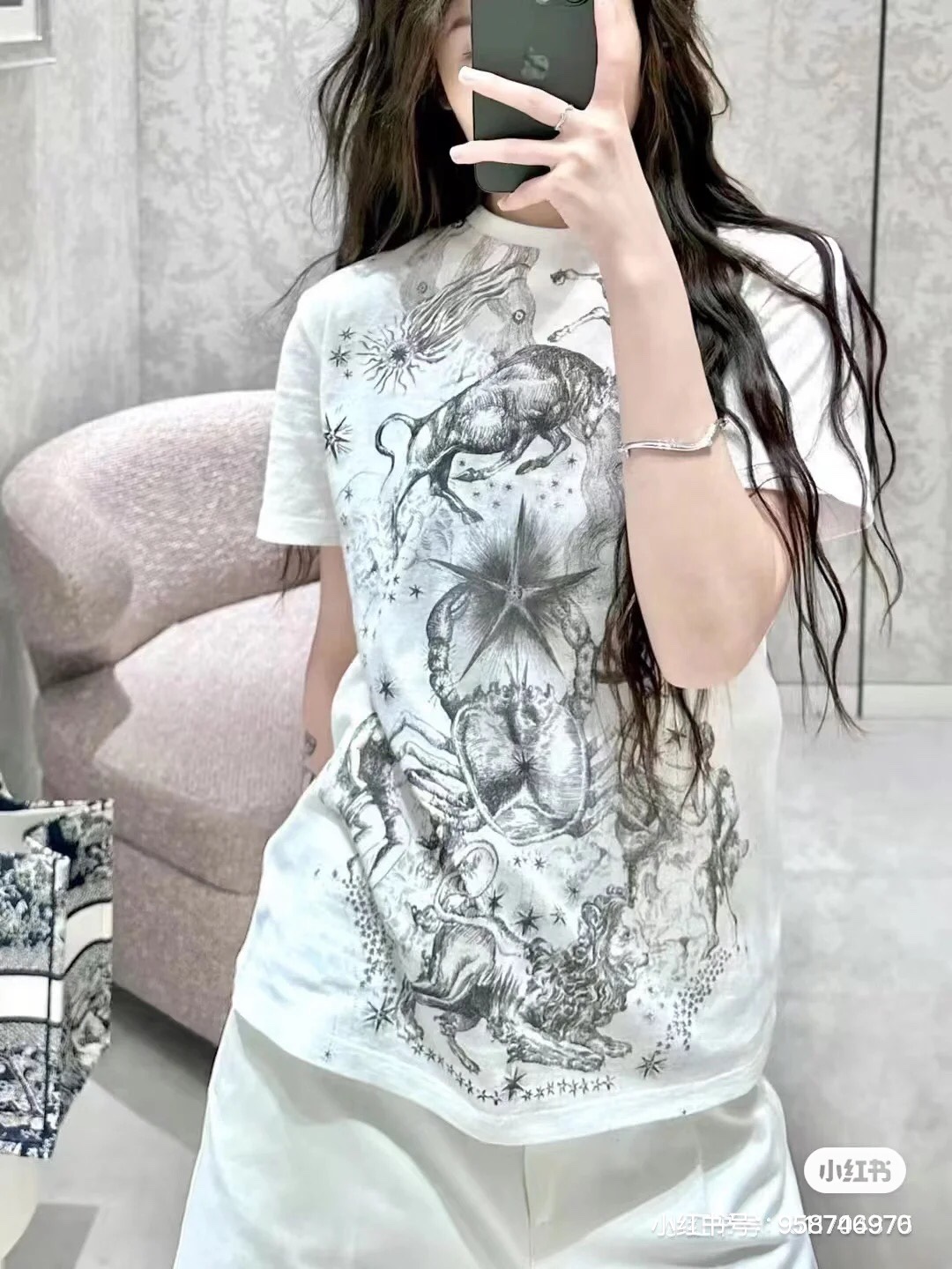 Dior Clothing T-Shirt Black White Printing Cotton Spring/Summer Collection