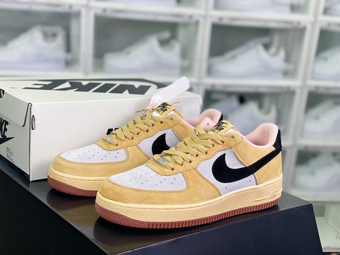 260 Air Force 1′07 Low Suede”Wheat/Grey/Black”空军一号经典低帮板鞋“麂皮麦黄浅灰黑”DE0099-004